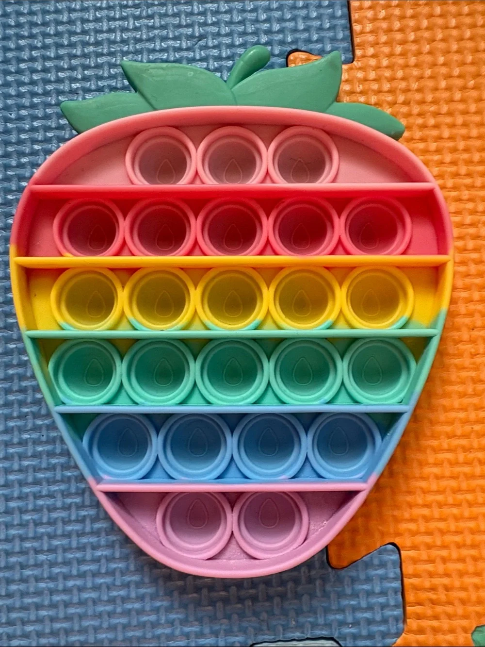 Rainbow Strawberry Pop Fidget Toy - Kids Sensory Bubble Popping Toy